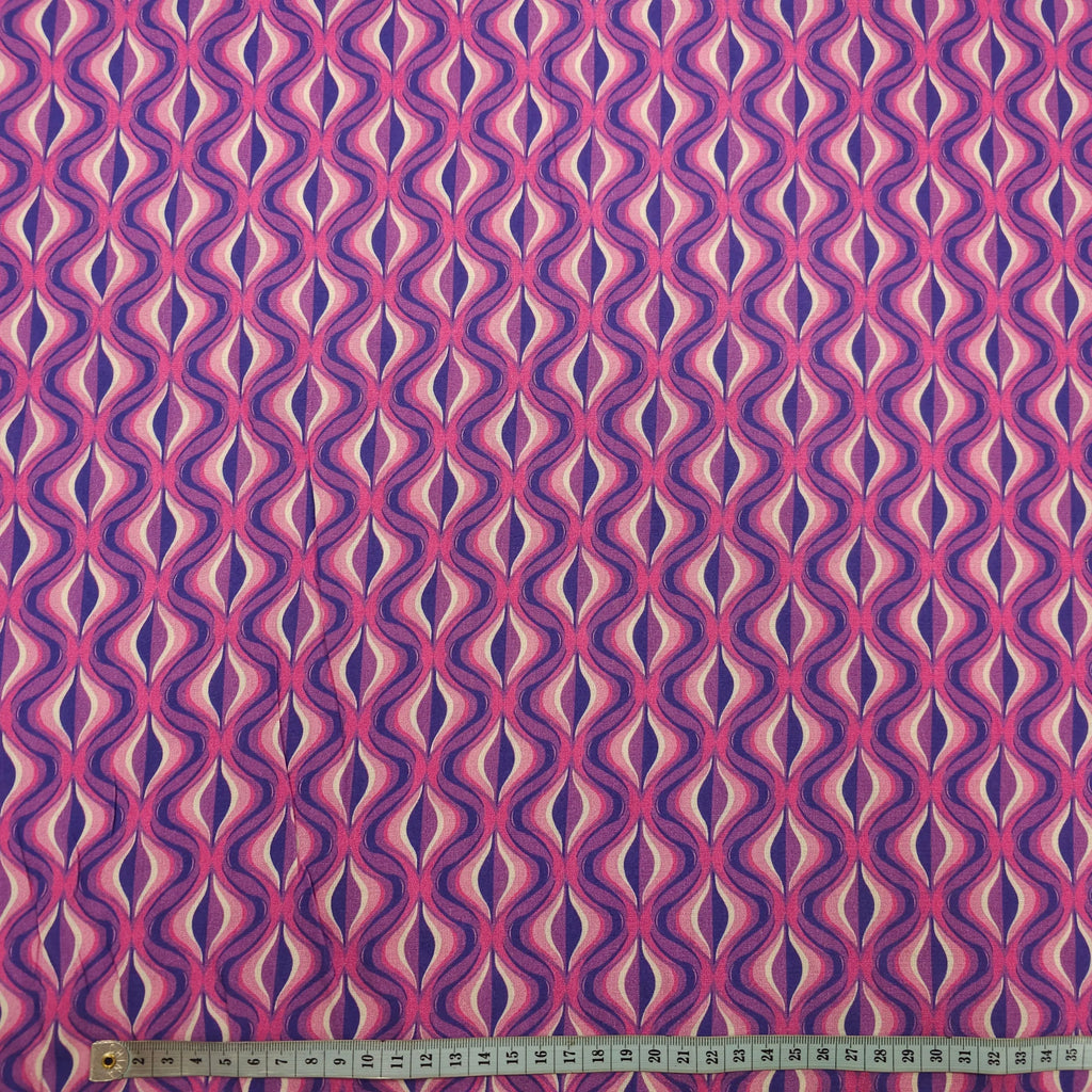 Viskose geometrische Muster pink CSM-STOFFE