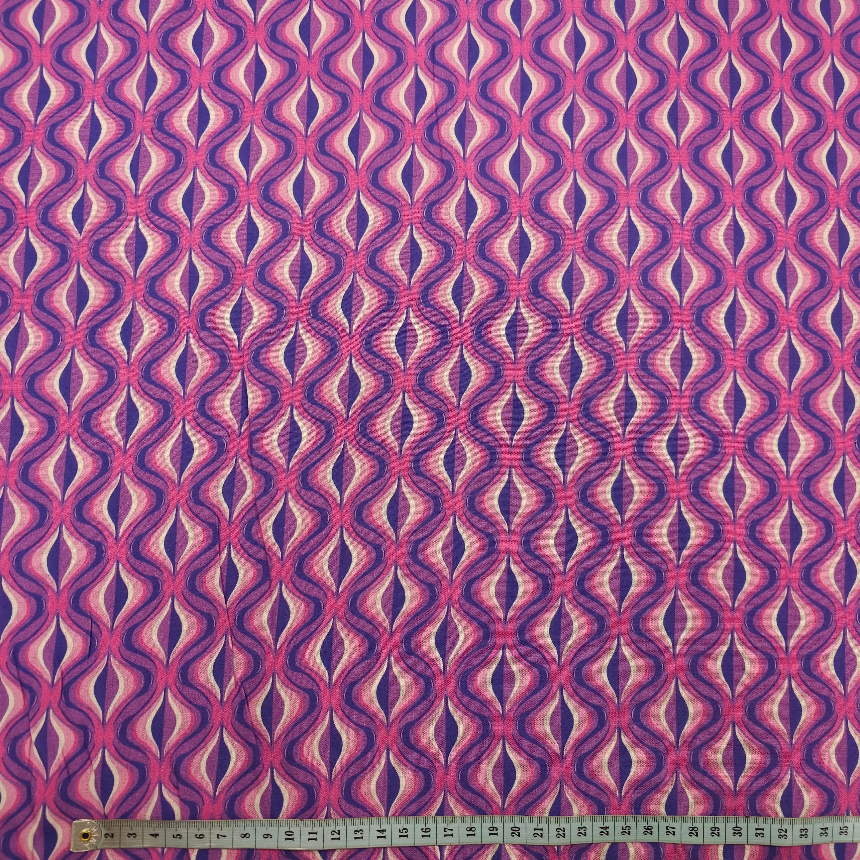 Viskose geometrische Muster pink CSM-STOFFE