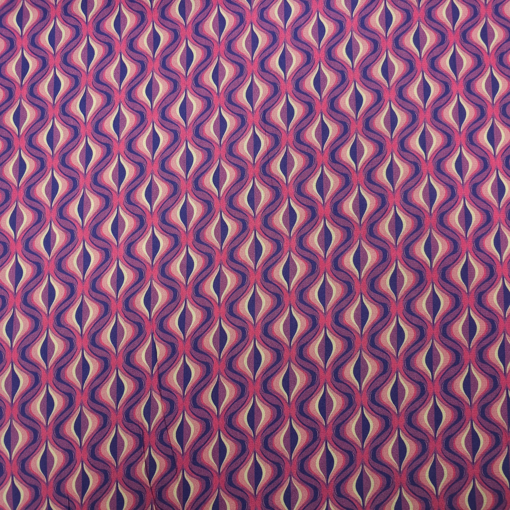 Viskose geometrische Muster pink CSM-STOFFE