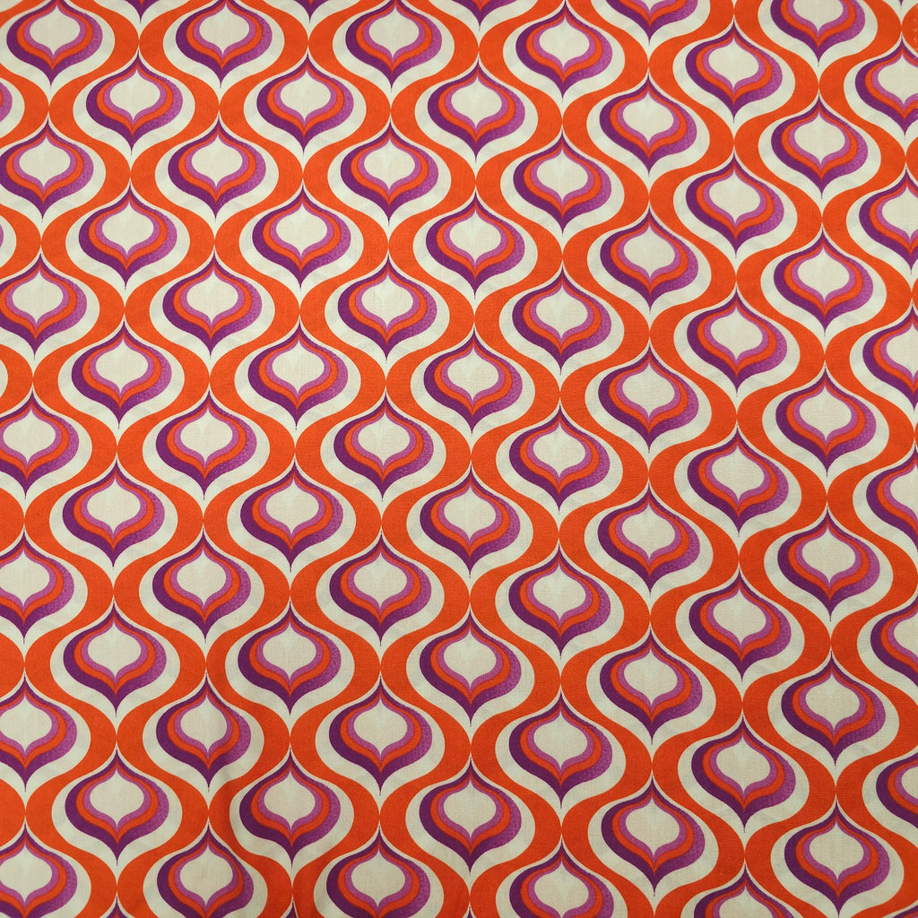 Viskose geometrische Muster rot CSM-STOFFE