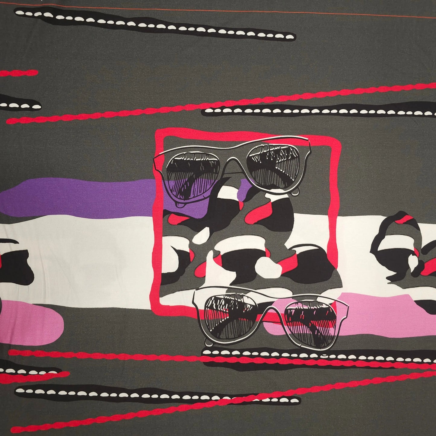Viskosejersey abstrakt mit Brillen (80 cm Rapport) CSM-STOFFE