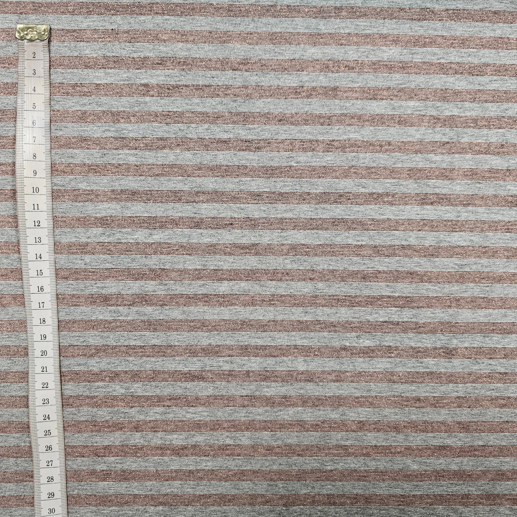 Viskosejersey gestreift | grau Lurex CSM-STOFFE