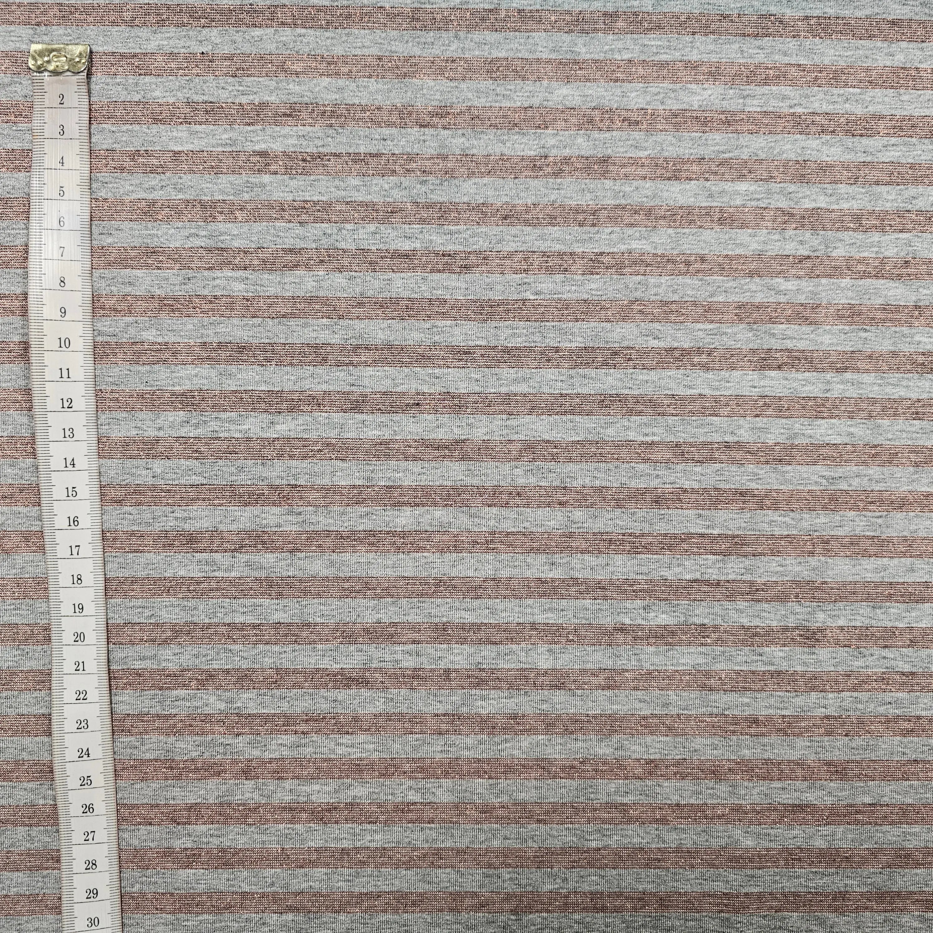 Viskosejersey gestreift | grau Lurex CSM-STOFFE