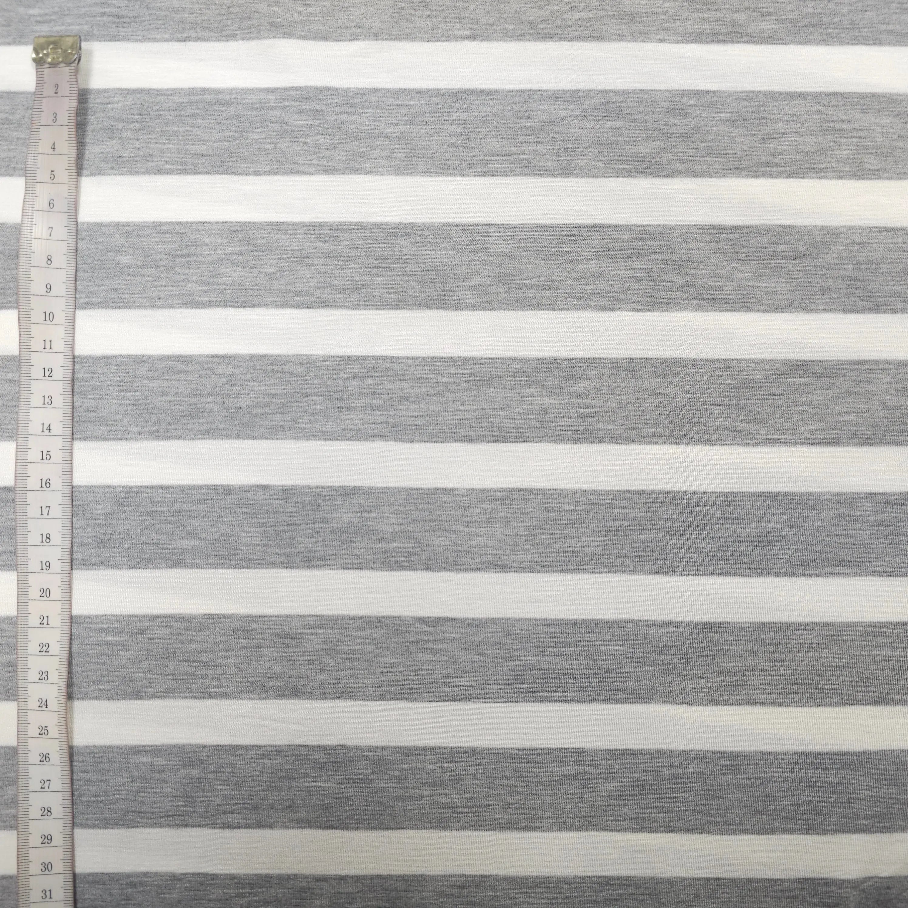 Viskosejersey gestreift | grau/weiß CSM-STOFFE