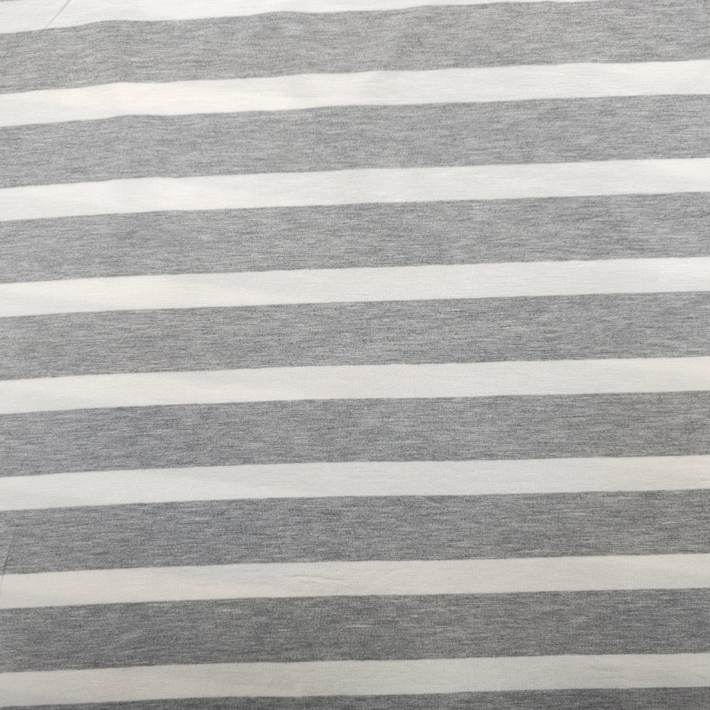 Viskosejersey gestreift | grau/weiß CSM-STOFFE