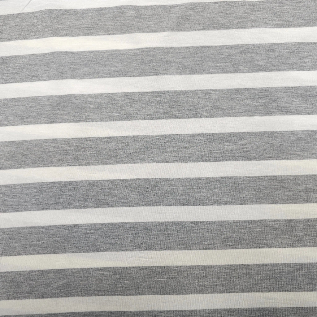 Viskosejersey gestreift | grau/weiß CSM-STOFFE