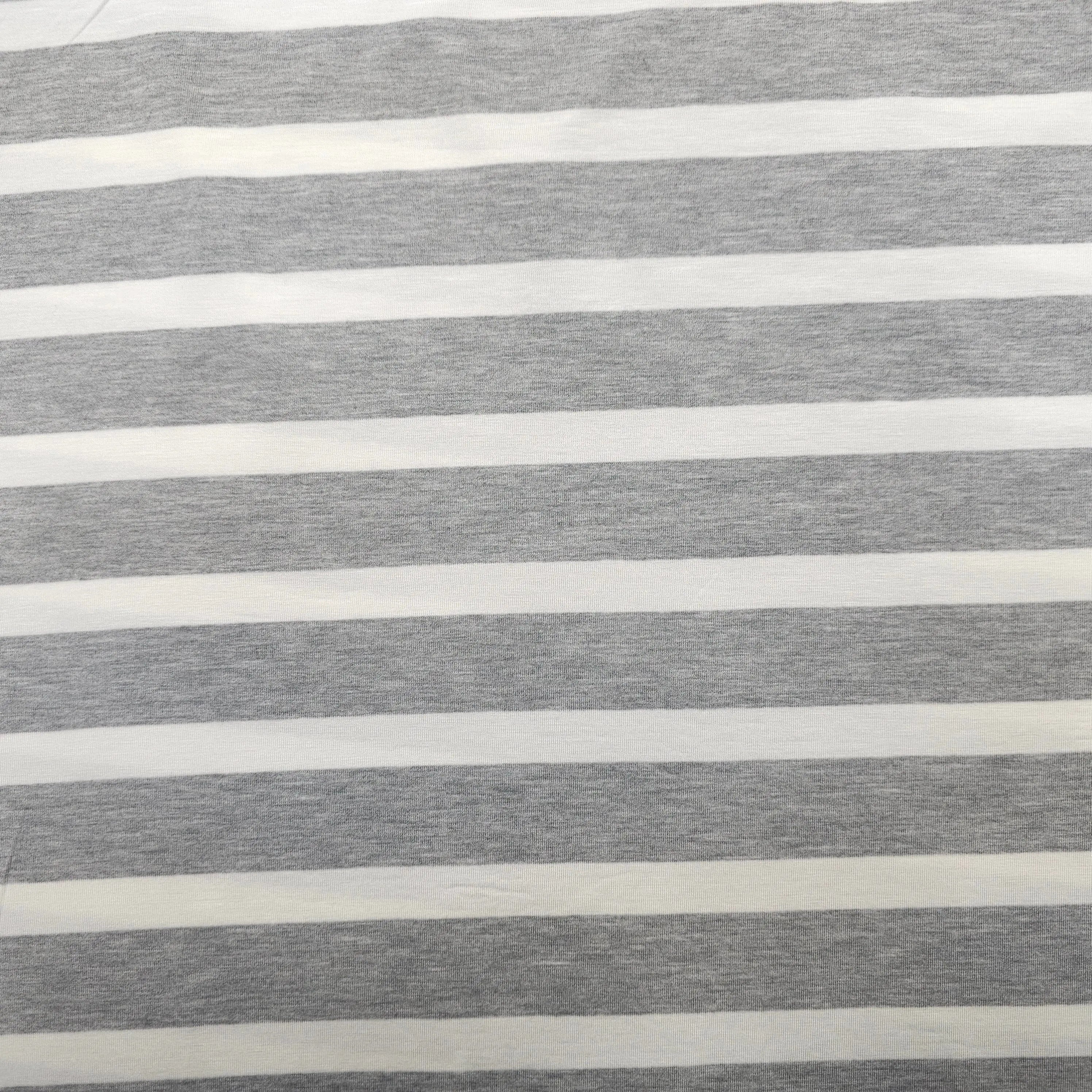 Viskosejersey gestreift | grau/weiß CSM-STOFFE