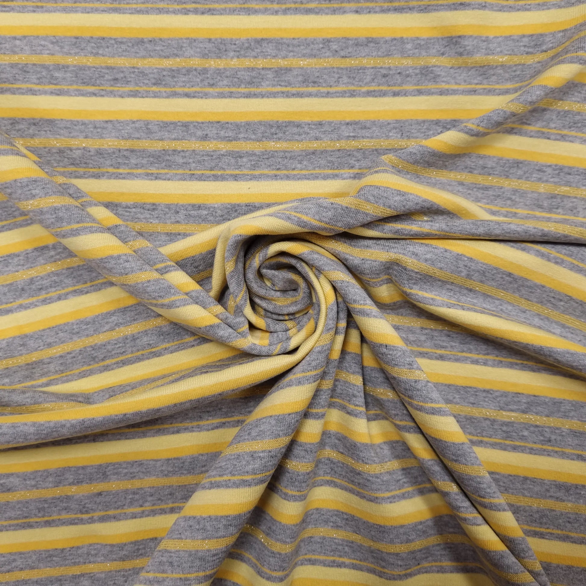 Baumwollstoff Jersey Stoff Schwarz Gelb Gestreift Baumwoll-Jersey