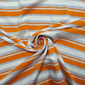 Viskosejersey gestreift weiß orange Lurex CSM-STOFFE
