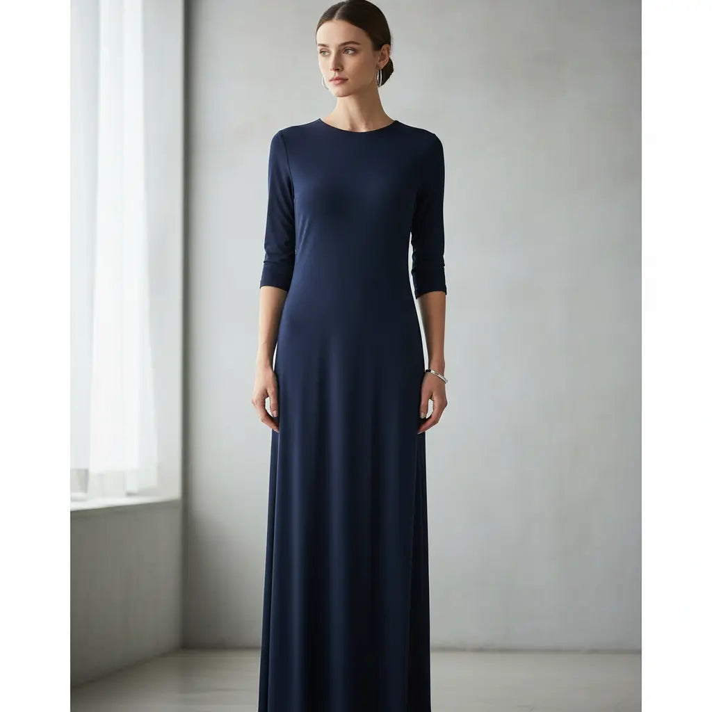Glattes Kleid in Dunkelblau