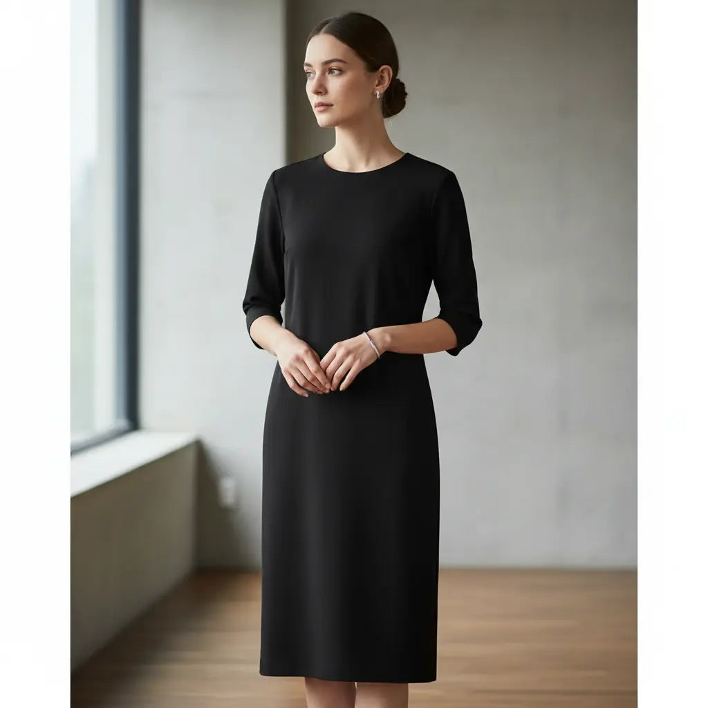 Glattes schwarzes Kleid