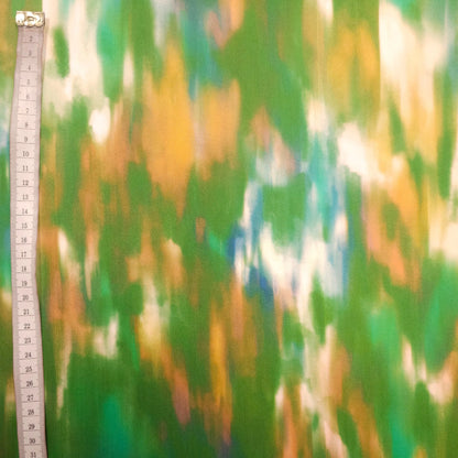 Viskosesatin grün abstrakt gemustert CSM-STOFFE