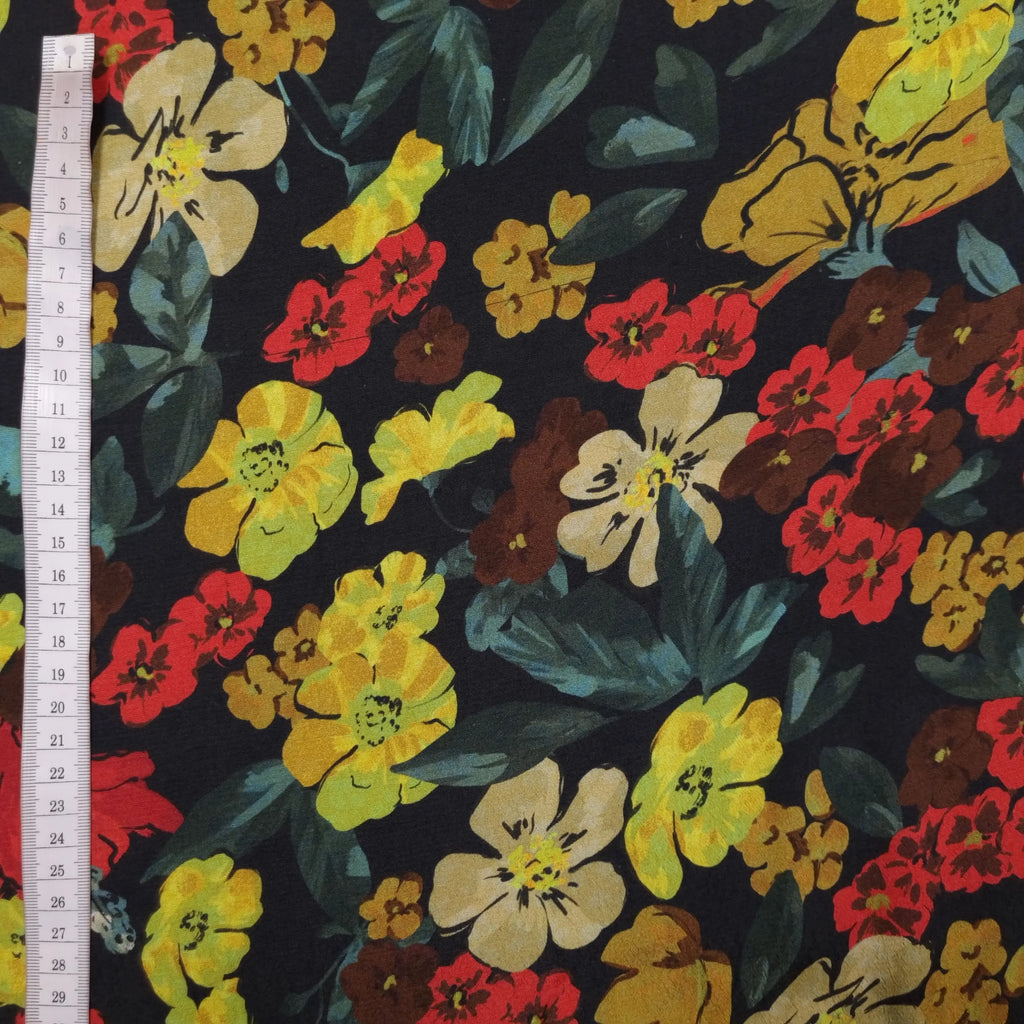 Viskosestoff ECOVERO™ Blumen gelb CSM-STOFFE
