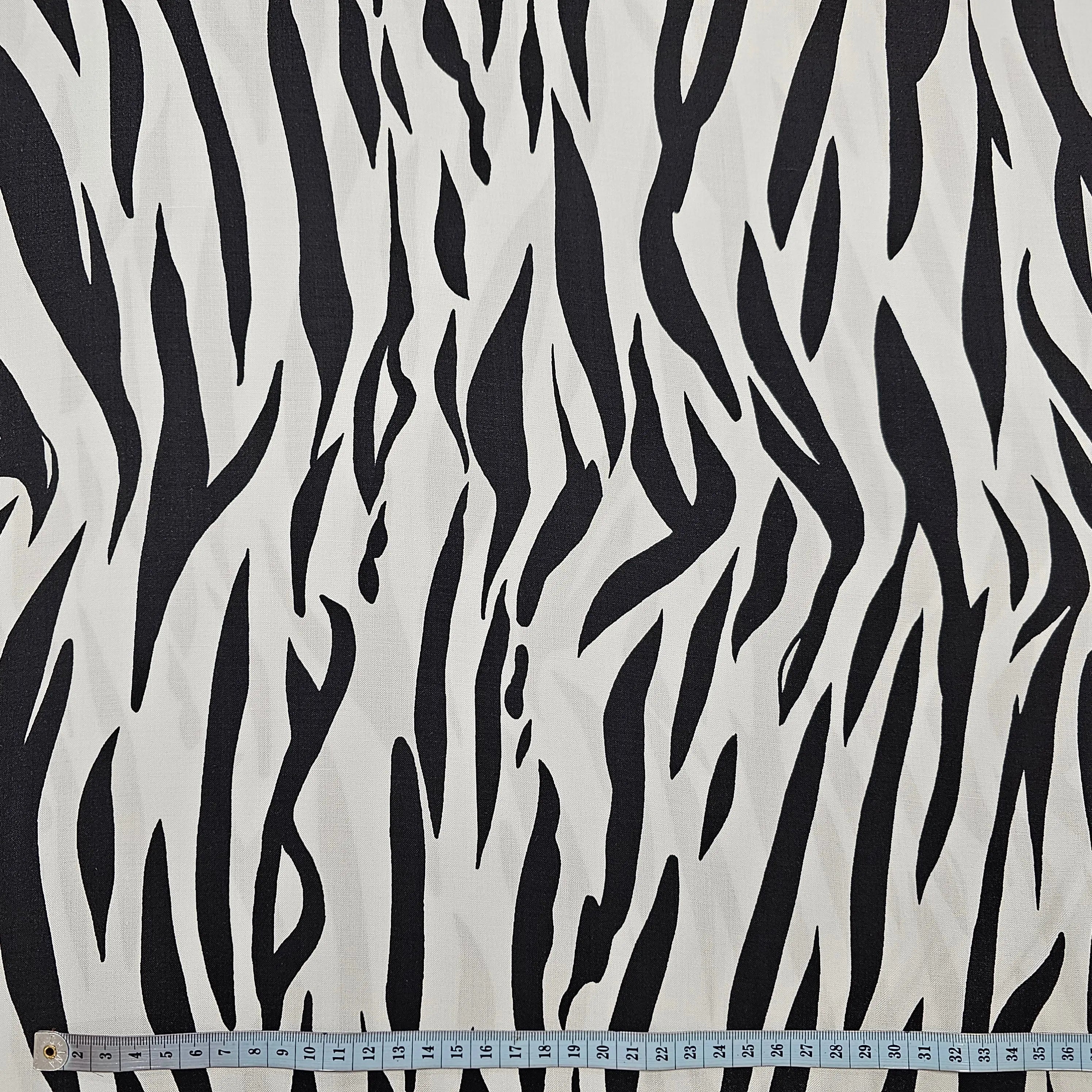 Viskosestoff Zebra schwarz/weiß CSM-STOFFE