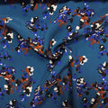 Viskosestoff bedruckt mit Blumenmuster blau CSM-STOFFE