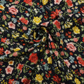 Viskosestoff mit Blumen Motiv dunkelblau CSM-STOFFE