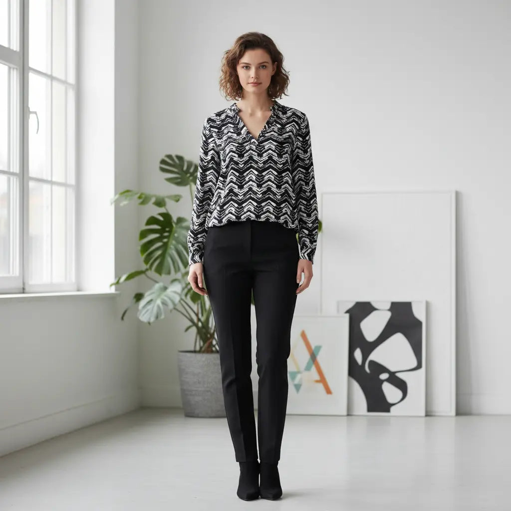 Bluse mit Zickzack-Muster