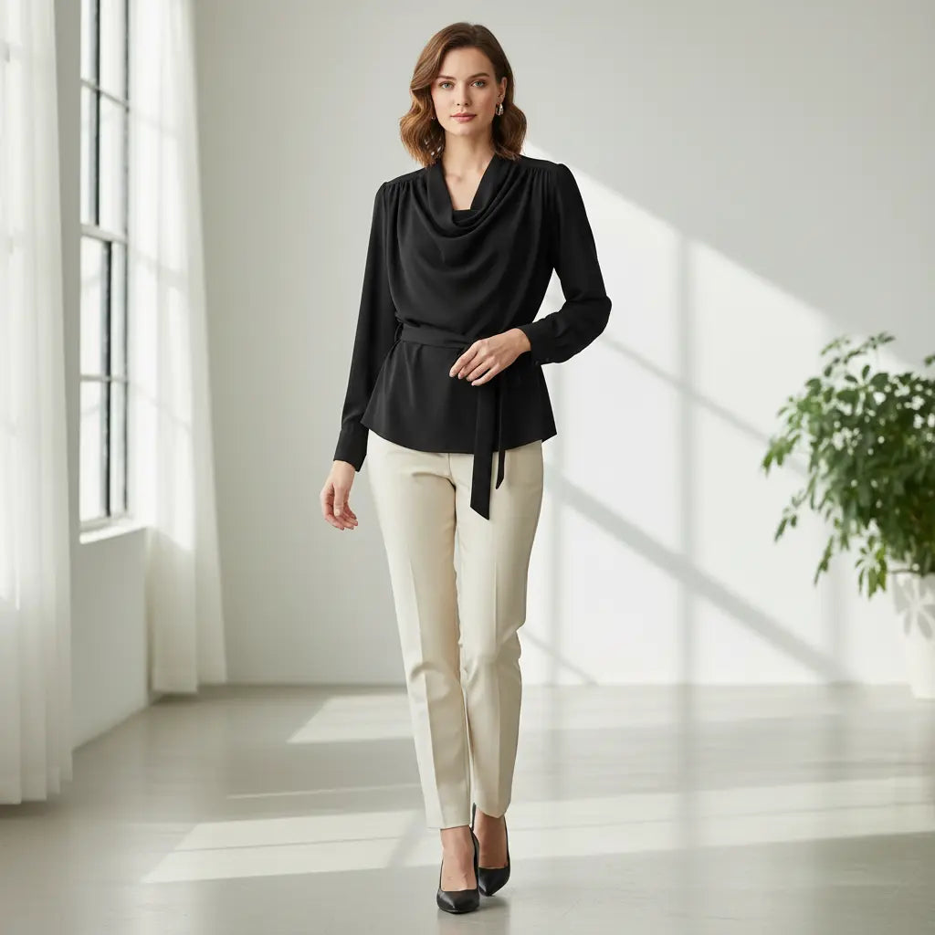 Schwarze Bluse aus Viskose
