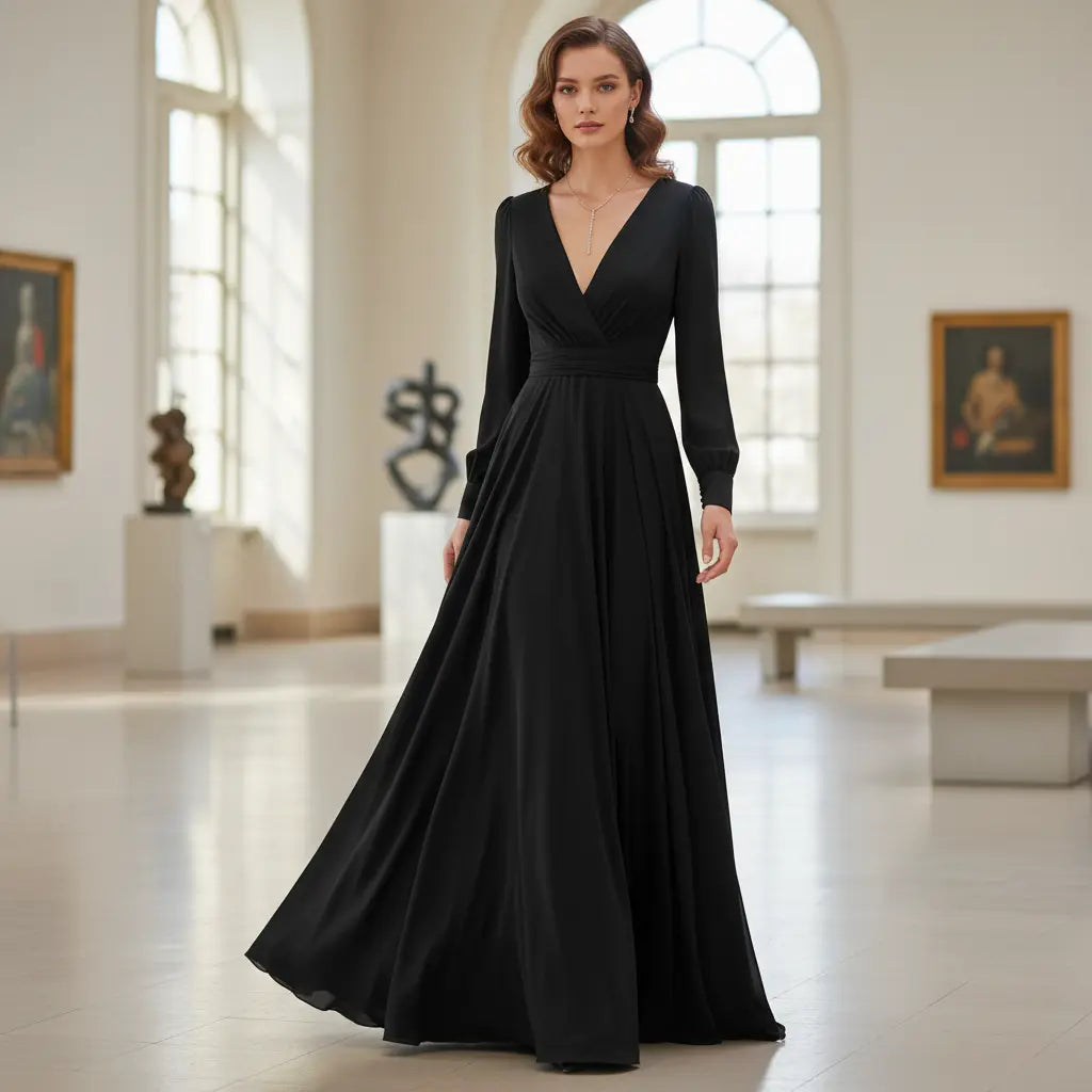 Schwarzes Kleid aus Viskose