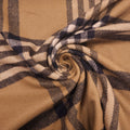 Wollstoff beige/dunkelblau kariert CSM-STOFFE