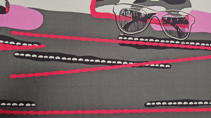 Viskosejersey abstrakt mit Brillen (80 cm Rapport)